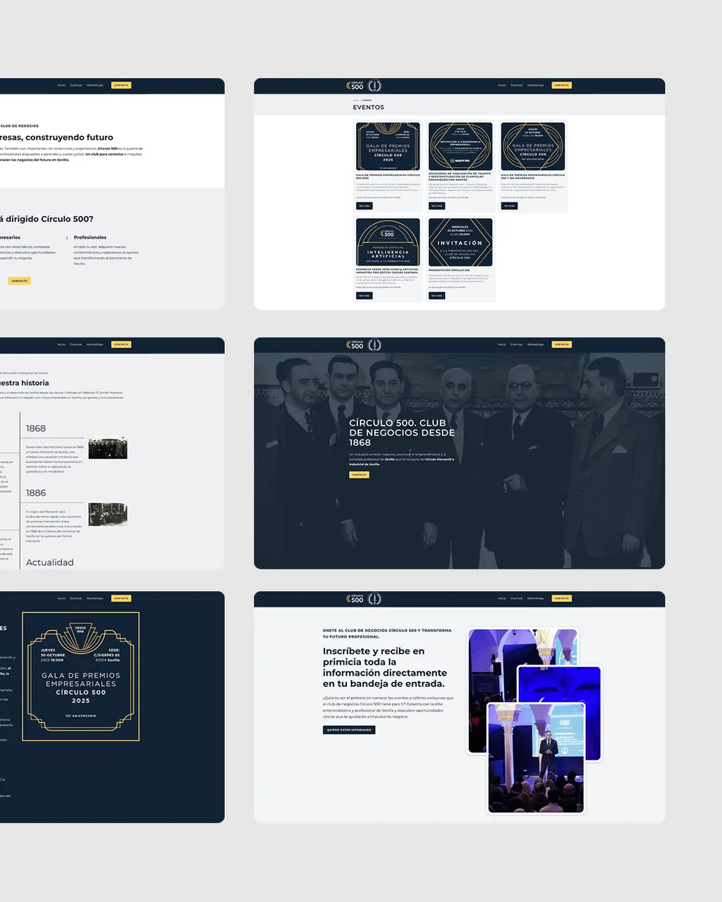 Web corporativa para club empresarial · 2