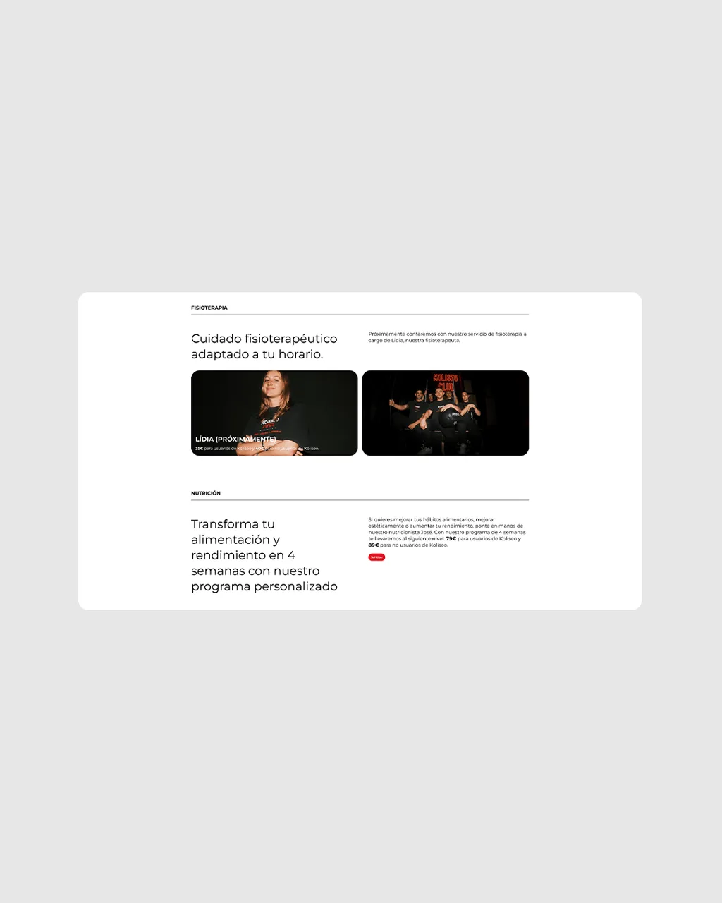 diseño web gimnasio