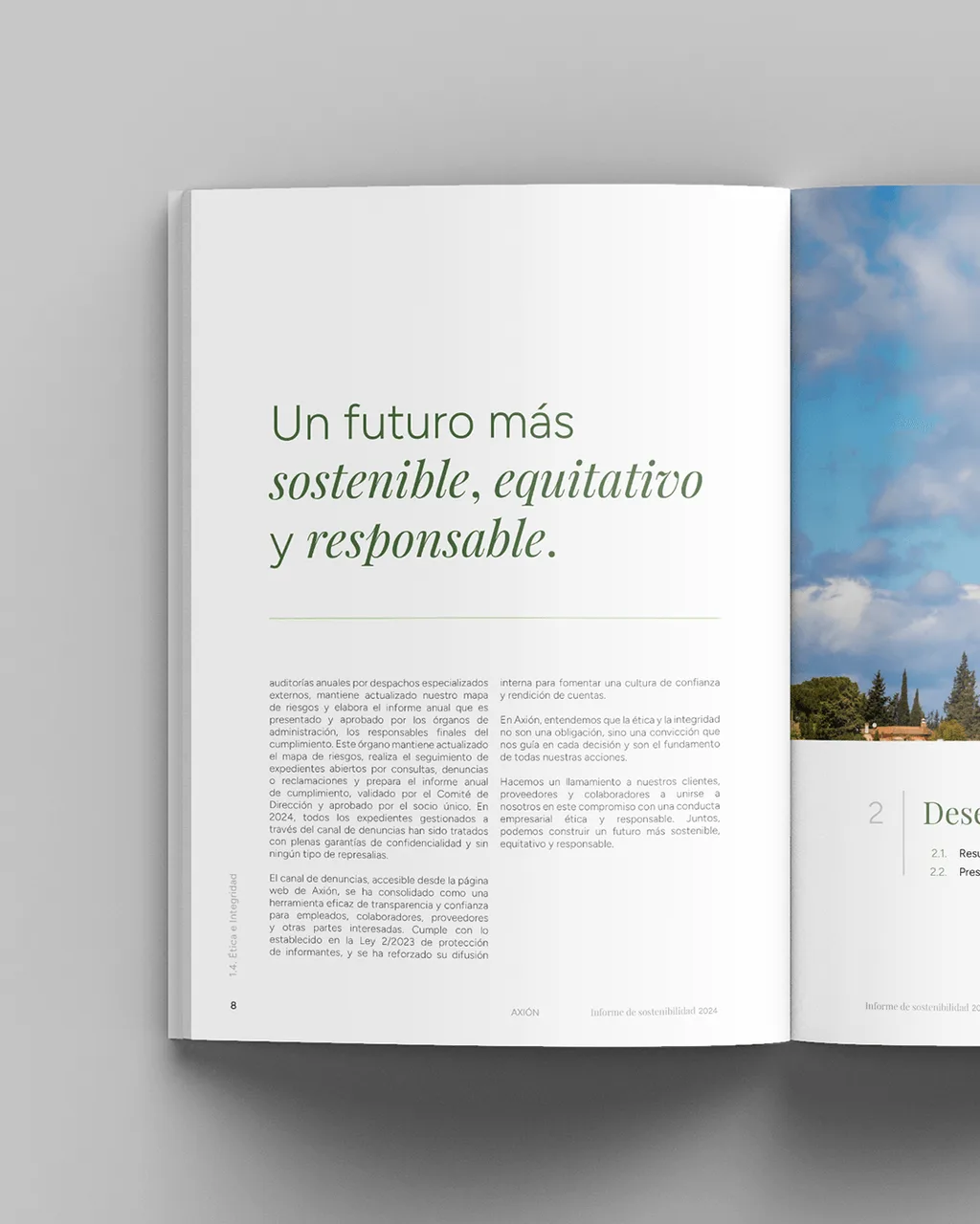 Informe de sostenibilidad para empresa de telecomunicaciones · 2