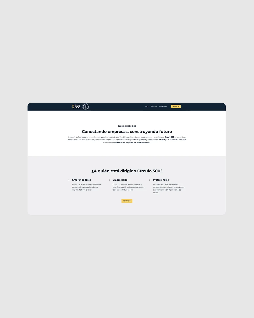 Web corporativa para club empresarial · 4